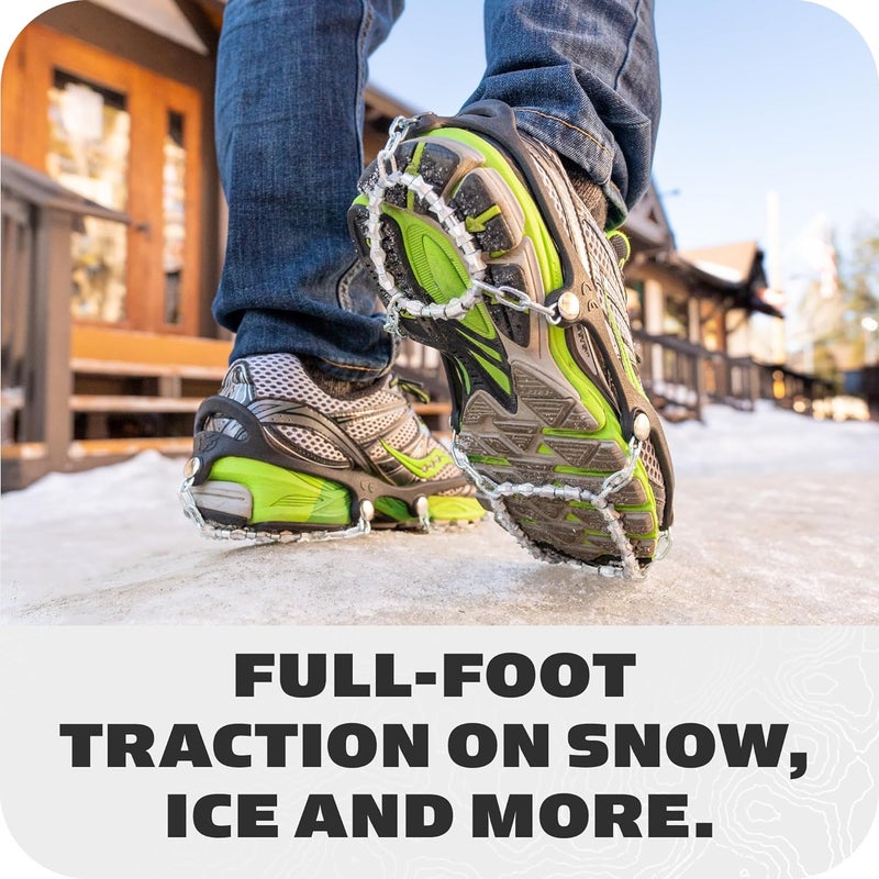 Yaktrax Diamond Grip - Full-Foot Traction on Ice, Snow, & Multi-Terrain Surfaces - Swiveling Diamond Bead Grip Points - Cold-Resistant Easy On/Off Elastic Upper Band - Image 5